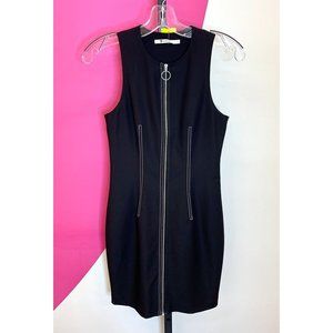 ALEXANDER WANG Modern Chic Little Black Zip Shift Dress Ladies Size 2 XS Small